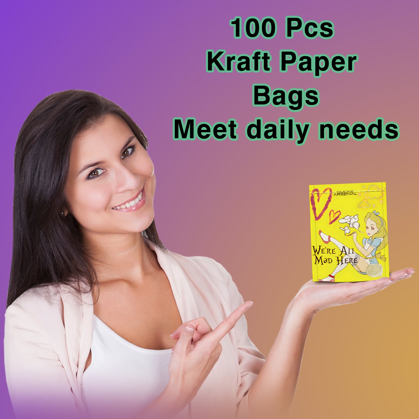 Self Sealing Bags with Kraft Paper | 100pcs (5 Styles) | Airtight, Moisture-Proof | For Coffee, Snacks, Bulk Storage