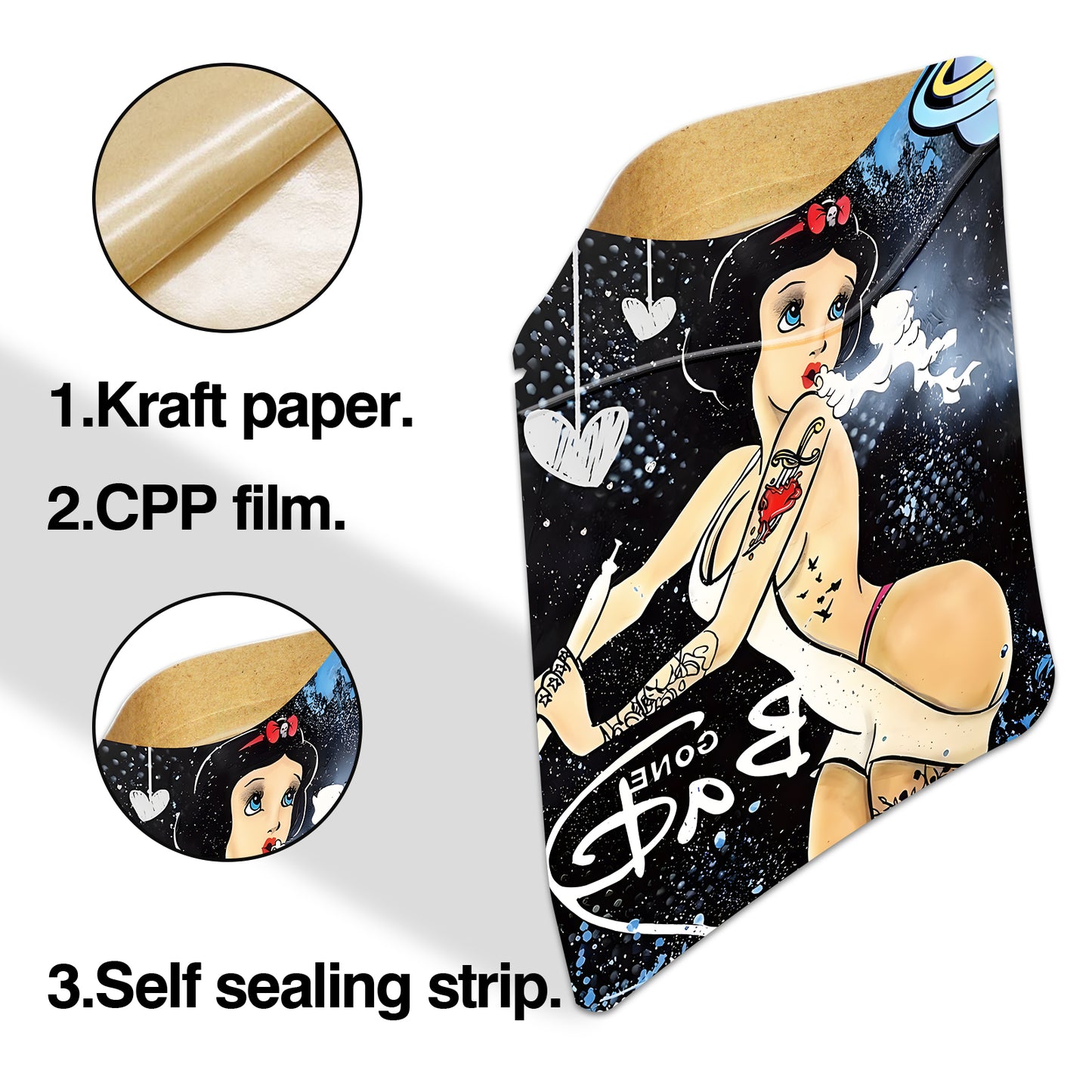 Self Sealing Bags with Kraft Paper | 100pcs (5 Styles) | Airtight, Moisture-Proof | For Coffee, Snacks, Bulk Storage